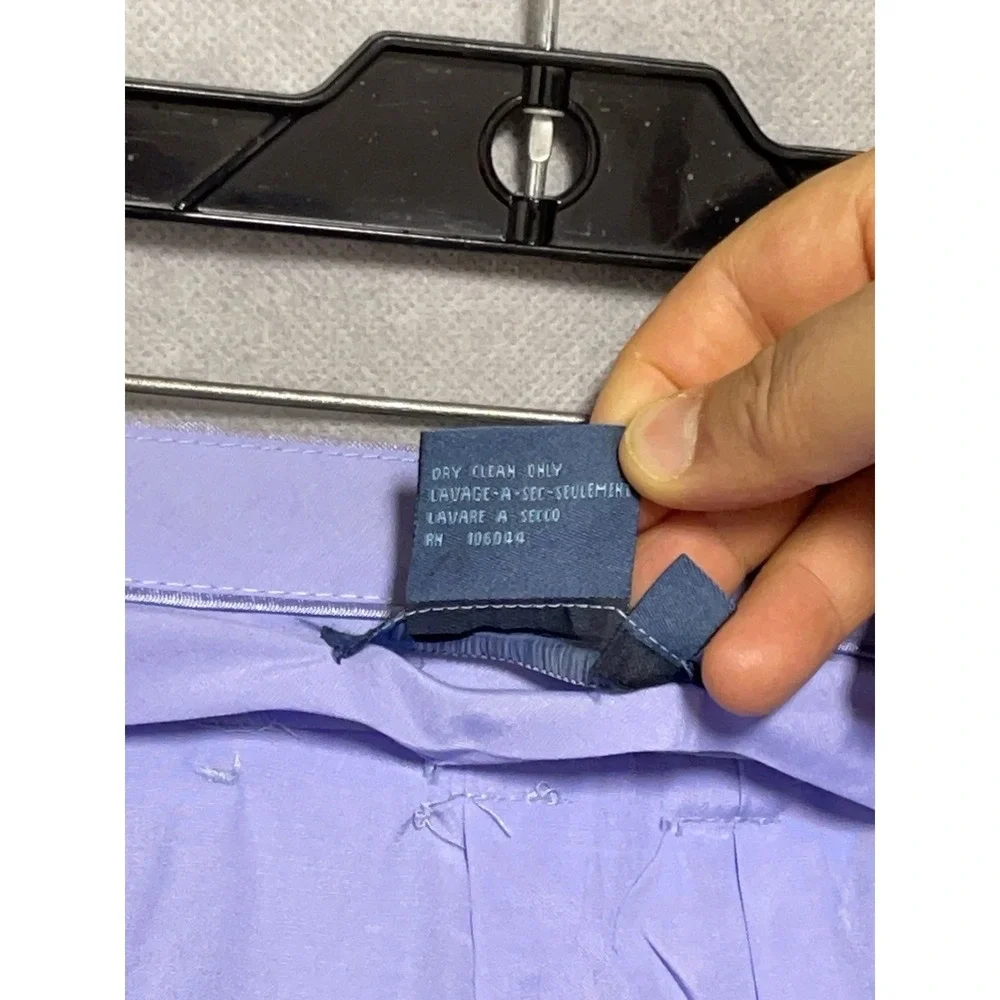 Men Linen Pants 36X39 Lavender Baggy Linen Wide Leg Hopsack Pleat Cuffs Lorenier